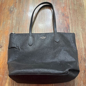 Kate Spade Black Glitter Tote Bag One Size